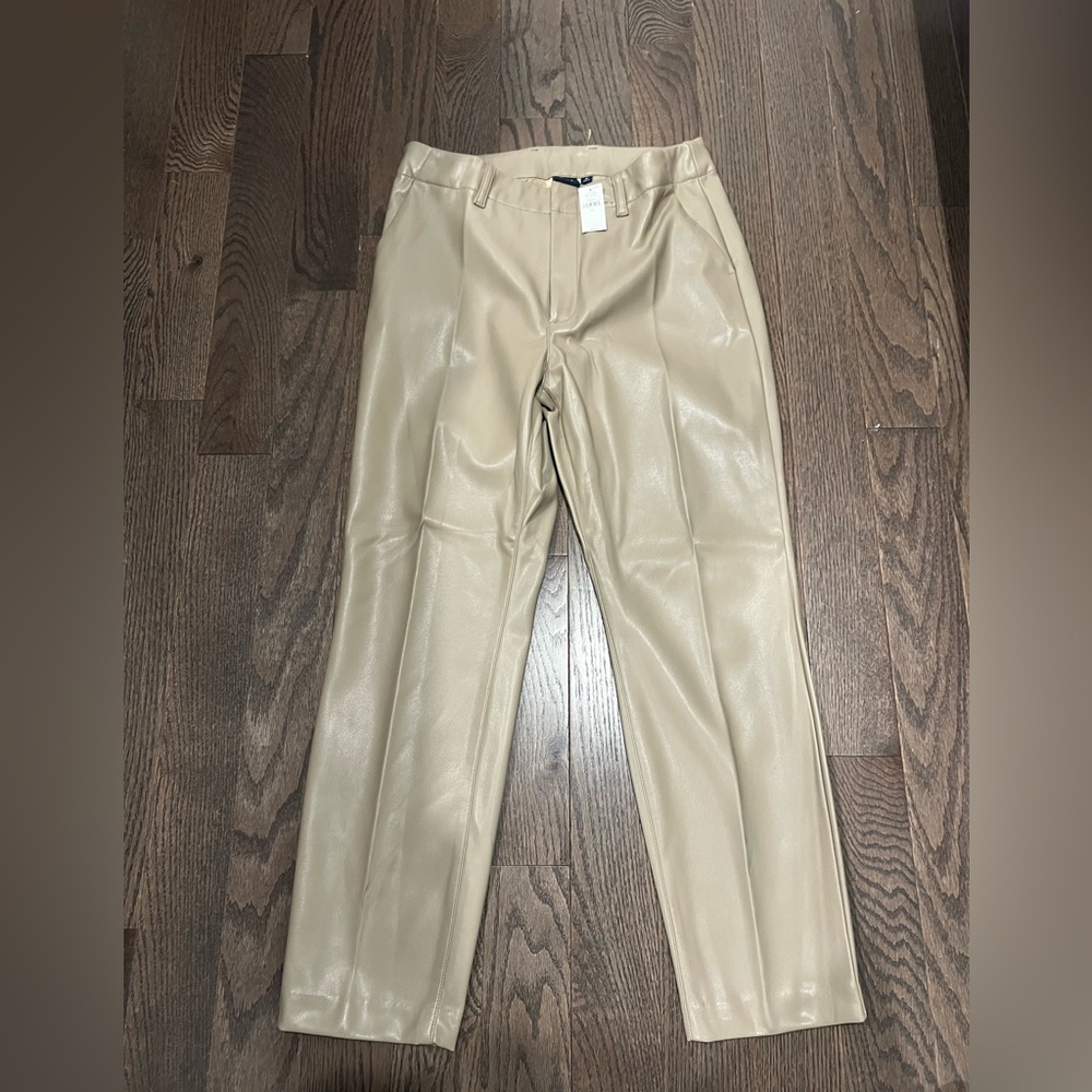 GAP Women's Beige Leather-Look Trousers